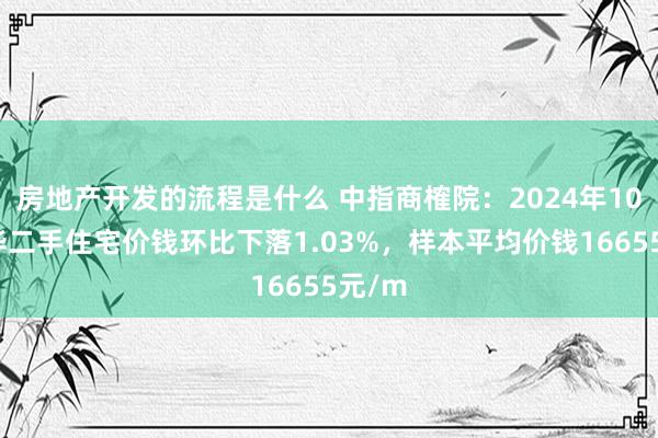 房地产开发的流程是什么 中指商榷院：2024年10月金华二手住宅价钱环比下落1.03%，样本平均价钱16655元/m