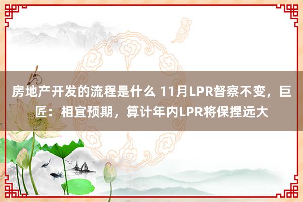 房地产开发的流程是什么 11月LPR督察不变，巨匠：相宜预期，算计年内LPR将保捏远大