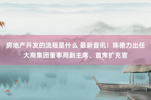 房地产开发的流程是什么 最新音讯！陈德力出任大商集团董事局副主席、首席扩充官