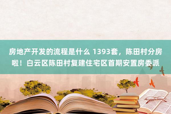 房地产开发的流程是什么 1393套，陈田村分房啦！白云区陈田村复建住宅区首期安置房委派