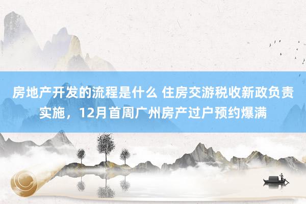 房地产开发的流程是什么 住房交游税收新政负责实施，12月首周广州房产过户预约爆满