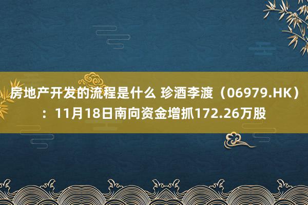 房地产开发的流程是什么 珍酒李渡（06979.HK）：11月18日南向资金增抓172.26万股