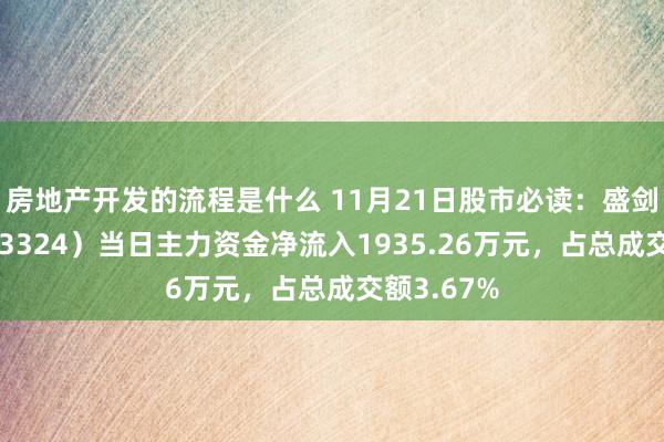 房地产开发的流程是什么 11月21日股市必读：盛剑科技（603324）当日主力资金净流入1935.26万元，占总成交额3.67%