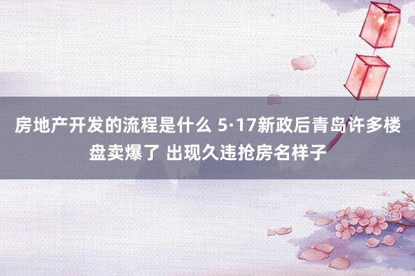 房地产开发的流程是什么 5·17新政后青岛许多楼盘卖爆了 出现久违抢房名样子