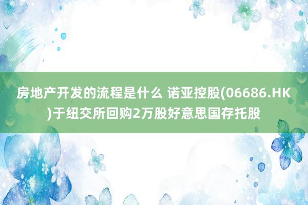 房地产开发的流程是什么 诺亚控股(06686.HK)于纽交所回购2万股好意思国存托股