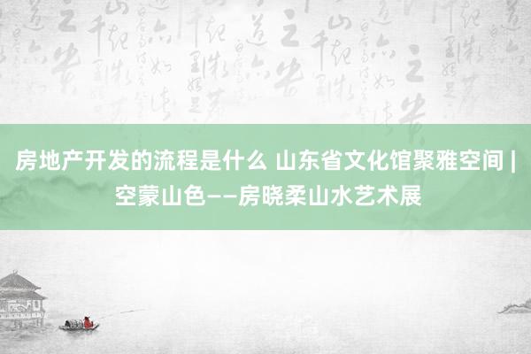 房地产开发的流程是什么 山东省文化馆聚雅空间 | 空蒙山色——房晓柔山水艺术展