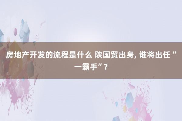 房地产开发的流程是什么 陕国贸出身, 谁将出任“一霸手”?