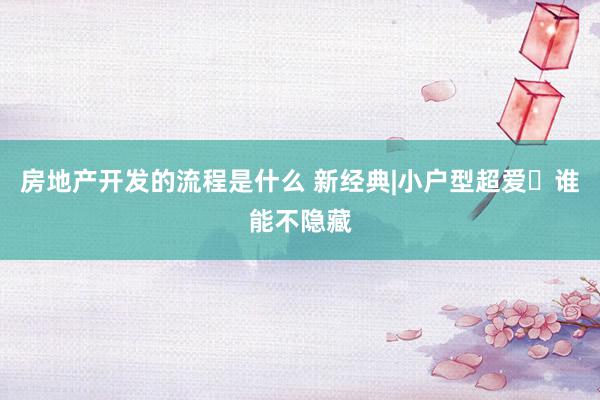 房地产开发的流程是什么 新经典|小户型超爱❗谁能不隐藏