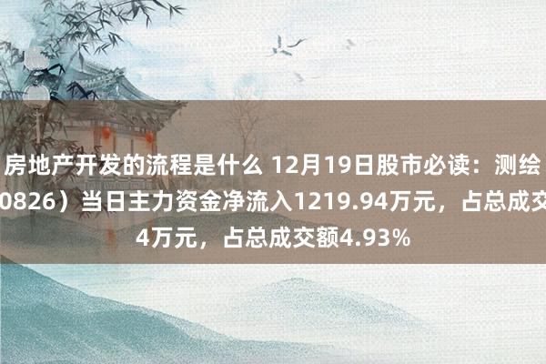 房地产开发的流程是什么 12月19日股市必读：测绘股份（300826）当日主力资金净流入1219.94万元，占总成交额4.93%