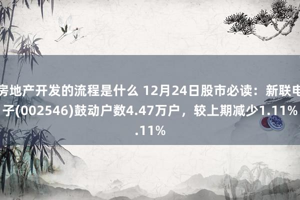 房地产开发的流程是什么 12月24日股市必读：新联电子(002546)鼓动户数4.47万户，较上期减少1.11%