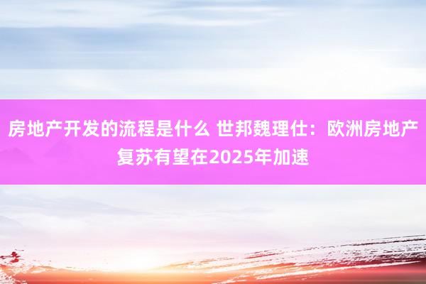 房地产开发的流程是什么 世邦魏理仕：欧洲房地产复苏有望在2025年加速