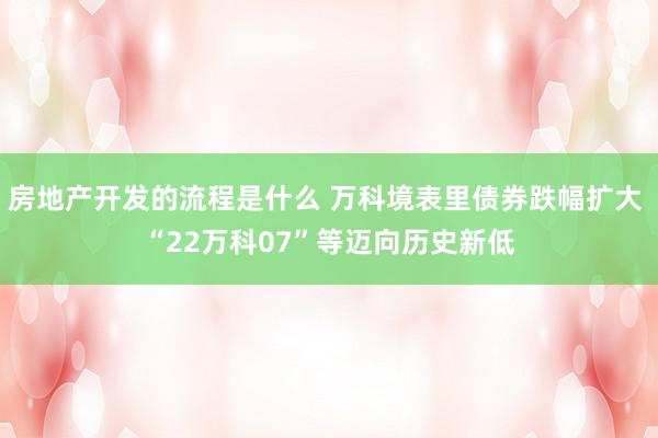 房地产开发的流程是什么 万科境表里债券跌幅扩大 “22万科07”等迈向历史新低