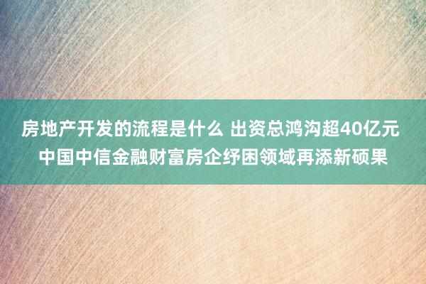 房地产开发的流程是什么 出资总鸿沟超40亿元 中国中信金融财富房企纾困领域再添新硕果