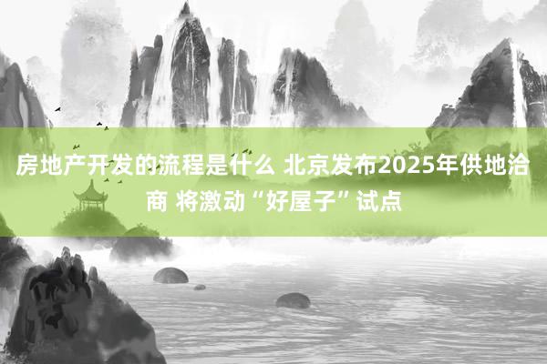 房地产开发的流程是什么 北京发布2025年供地洽商 将激动“好屋子”试点