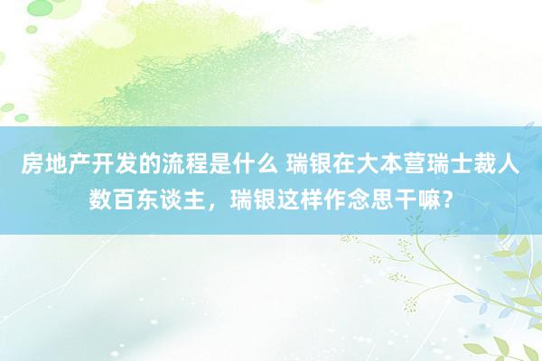 房地产开发的流程是什么 瑞银在大本营瑞士裁人数百东谈主，瑞银这样作念思干嘛？