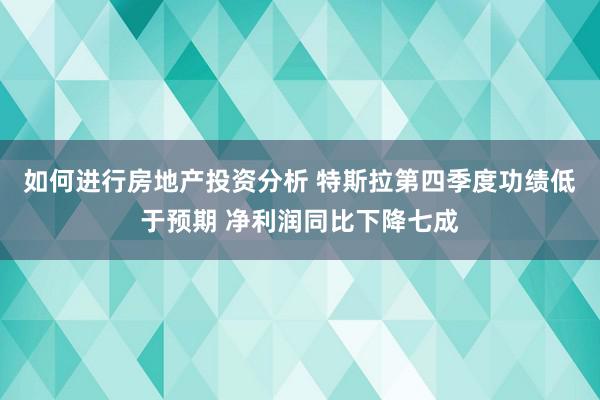 如何进行房地产投资分析 特斯拉第四季度功绩低于预期 净利润同比下降七成