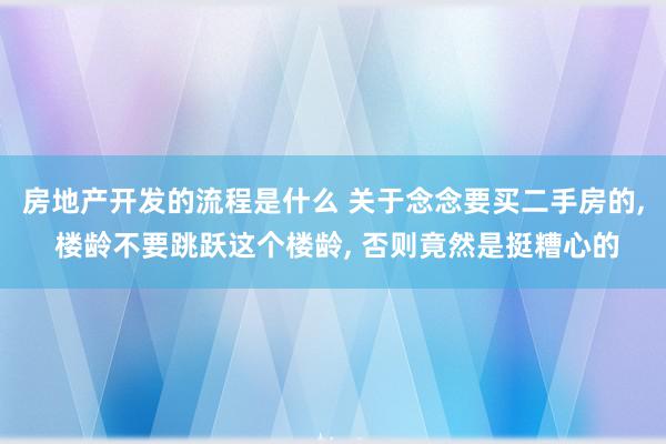 房地产开发的流程是什么 关于念念要买二手房的, 楼龄不要跳跃这个楼龄, 否则竟然是挺糟心的