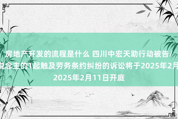 房地产开发的流程是什么 四川中宏天助行动被告/被上诉东说念主的1起触及劳务条约纠纷的诉讼将于2025年2月11日开庭