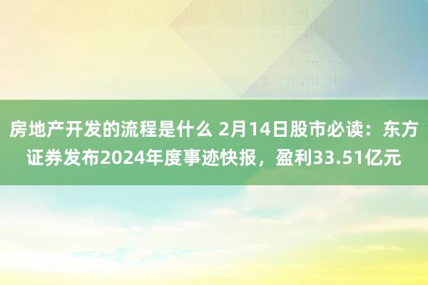 房地产开发的流程是什么 2月14日股市必读：东方证券发布2024年度事迹快报，盈利33.51亿元