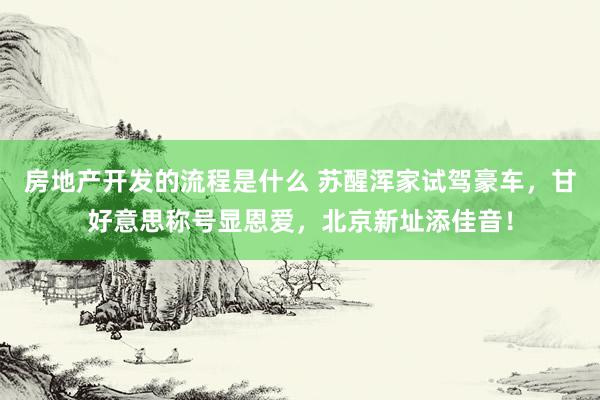 房地产开发的流程是什么 苏醒浑家试驾豪车，甘好意思称号显恩爱，北京新址添佳音！