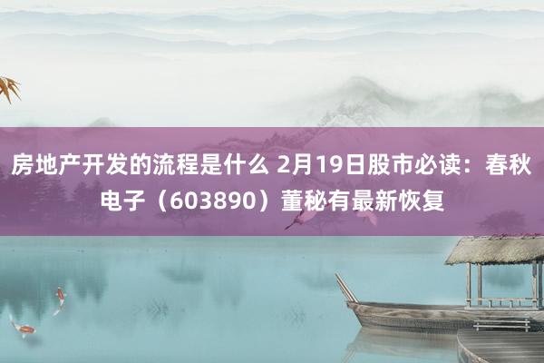 房地产开发的流程是什么 2月19日股市必读：春秋电子（603890）董秘有最新恢复