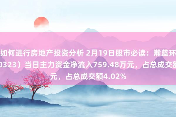 如何进行房地产投资分析 2月19日股市必读：瀚蓝环境（600323）当日主力资金净流入759.48万元，占总成交额4.02%