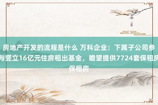 房地产开发的流程是什么 万科企业：下属子公司参与竖立16亿元住房租出基金，瞻望提供7724套保租房