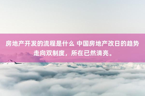 房地产开发的流程是什么 中国房地产改日的趋势走向双制度，所在已然清亮。